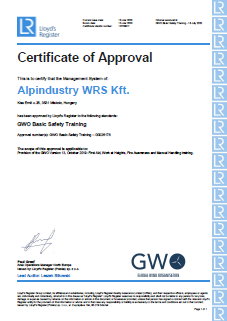 Alpindustry WRS Kft. GWO